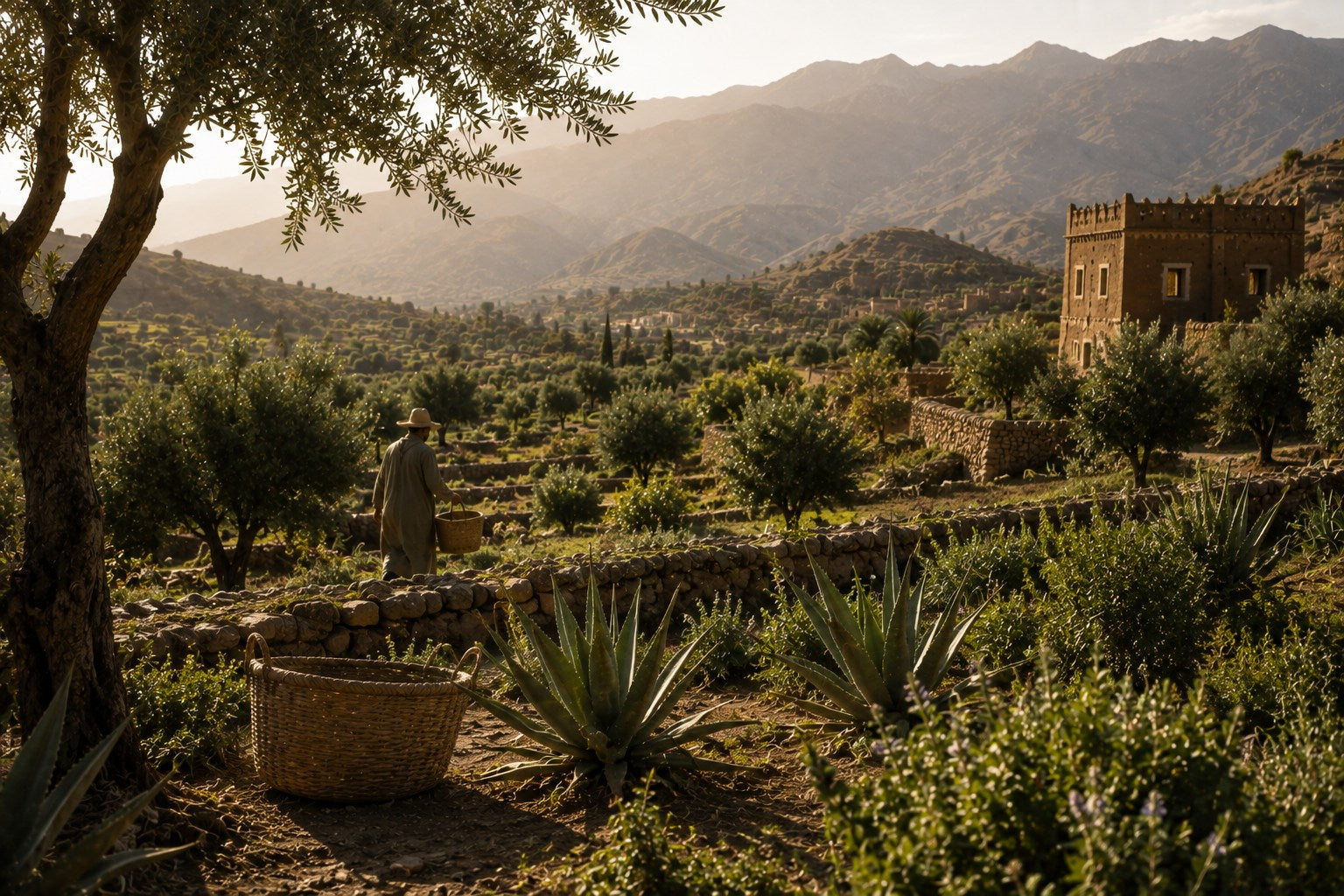 A Moroccan mountain valley where botanical ingredients are cultivated